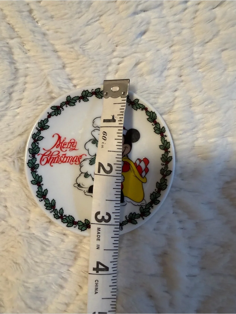 Vintage Disney Mickey Mouse Mini Christmas Plate Disney World Disney Land Japan